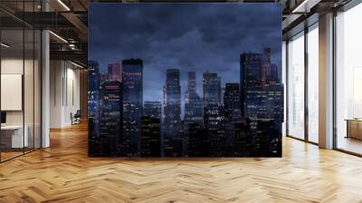 night city panorama Wall mural