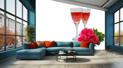 pink wine and roses Wall mural