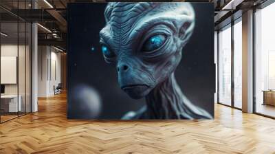 blue alien deep space cold ultra realistic 4K  Wall mural