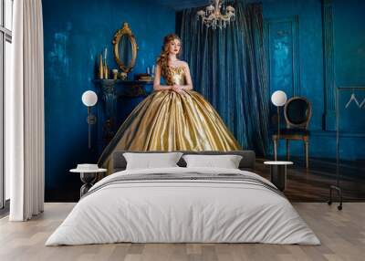 Beautiful woman in a ball gown Wall mural