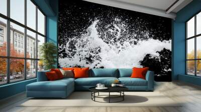 Water Splash Isolated On The Black background Wall mural