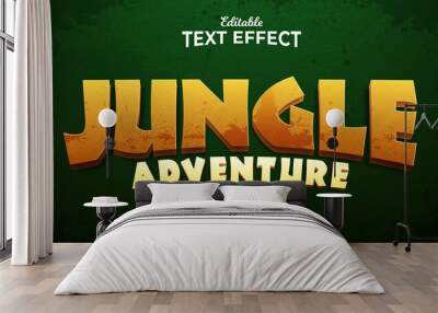 Jungle Adventure Textured Background 3d Style Editable Text Effects Template Wall mural