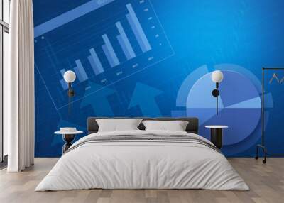 financial and business chart and graphs Wall mural