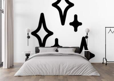 sparkle and glittering outline icon Wall mural