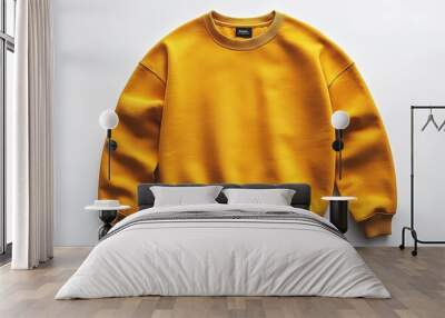 A yellow sweatshirt with a white circle on the front Wall mural