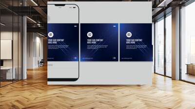 Carousel post template. Artificial intelligence Instagram microblog carousel post. Editable social media carousel post for business., Template eps 10 Wall mural