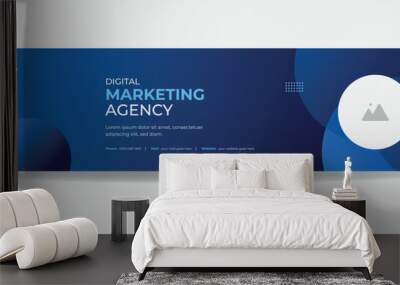 Linkedin cover design template or header, business creative banner. Wall mural