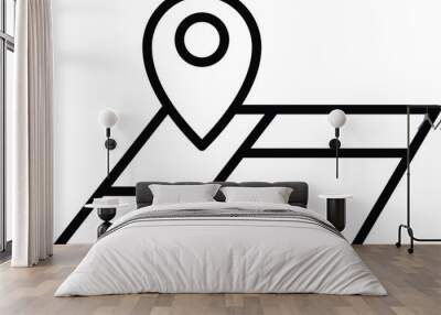 land on map icon Wall mural