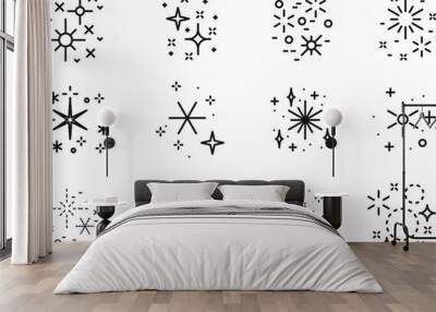 Sparkling icon set, vecto illustration Wall mural