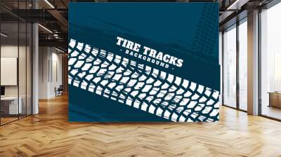 Automotive tire track background template Wall mural