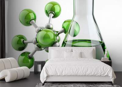 chemical flask with green liquid Wall mural