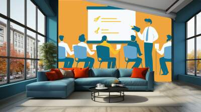 Business Meeting Teamwork Collaboration Office Corporate Training Concept IllustrationBackground Wall mural