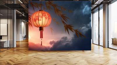 Free happy mid autumn festival or chinese new year gate Generative AI Wall mural