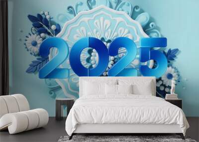 Happy New Year 2025: Festive Background Wallpaper Photo Wall mural