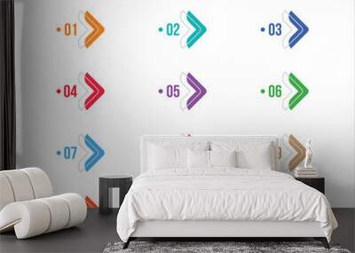 Number bullet points collection vector design Wall mural