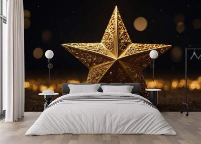 New Free stars in the night sky Golden new star 3d Wall mural