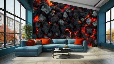 Photo luxuriously burnt wall texture on a deep charcoal background Wall mural