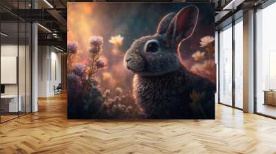 Easter Bunny with easter theme, AI Generative Wall mural