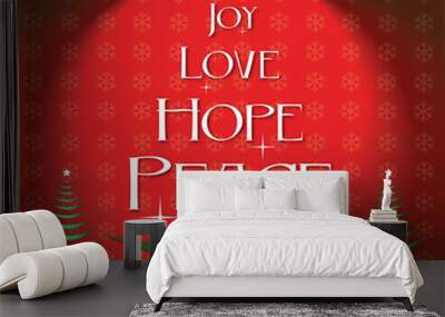 Joy love hope peace Christmas Wall mural