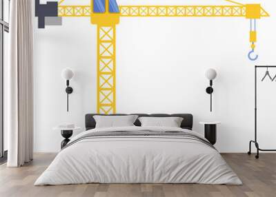 Tower crane build machine illustration Wall mural