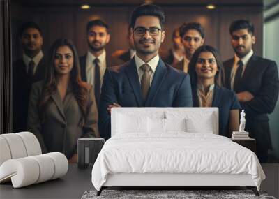 Indian corporate staff in a modern workspace Wall mural