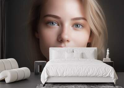 Youthful complexion of young woman, skin care idea Wall mural