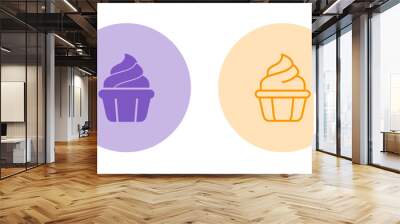 Cupcake Vector Icon Wall mural