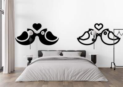 Lovebirds Vector Icon Wall mural