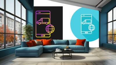 Online Logistics Vector Icon Wall mural