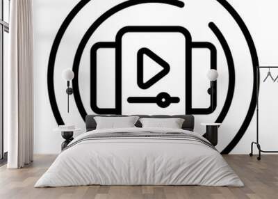 Video Gallery Circle Vector Icon Wall mural