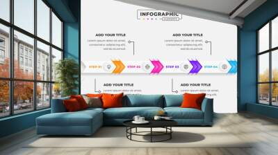 Vector 4 steps business process infographic design template Wall mural