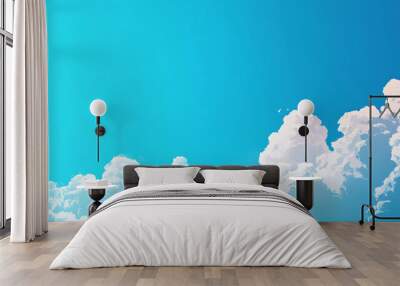 Beautiful blue sky with a single cloud Wall mural