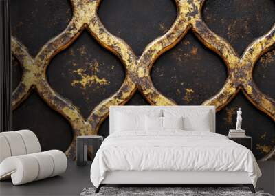 Metallic lattice pattern Wall mural