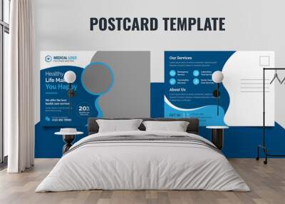 Medical health care postcard template design premium vector Wall mural