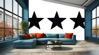 Set of five star icon collection. Yellow and black star symbol. Vector Illustration. Wall mural