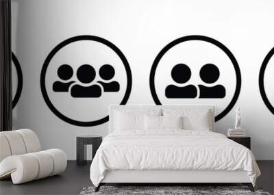 Set of user icon collection. User avatar icon with circle. Vector Illustration.  Wall mural