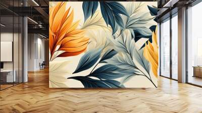 AI Generated. AI Generative. Boho ash art plant botanical flower exotic tropical pattern decoration texture background. Graphic Art Wall mural