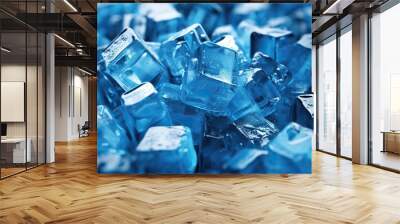 AI Generated. AI Generative. Ice cube cold water solid pattern decoration background. Graphic Art Wall mural