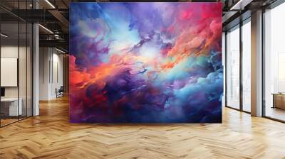 AI Generated. AI Generative. Vibrant color clouds sky abstract decorative background. Outdoor nature freedom inspirational drawing Wall mural