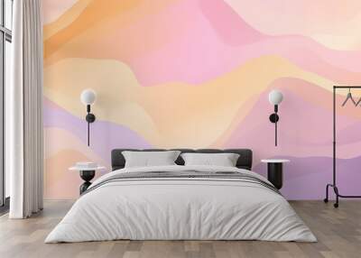 Cosy light pastel color abstract shapes geometric pattern texture doodle graphic Wall mural