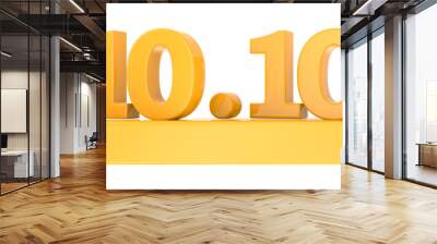 10.10 Percent Gold Promotion Number 3D Rendering Wall mural