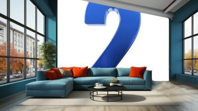 3d blue number 2 Wall mural