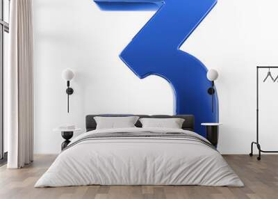 3d blue number 3 Wall mural