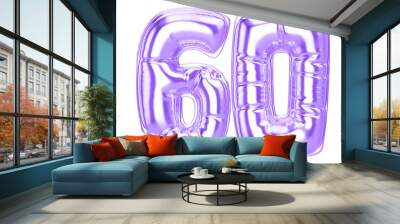 72 Purple 3D Number Wall mural