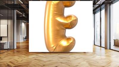 E Balloon Font Gold 3D Rendering Wall mural