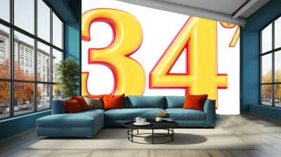 Font With Number 3D Rendering Wall mural