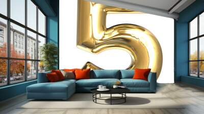 Gold Number Element 3D Wall mural