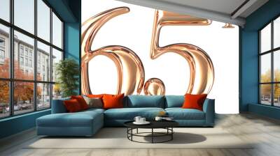 Happy Anniversary Number Gold 3D Wall mural