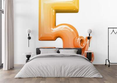 number 3D Render Wall mural