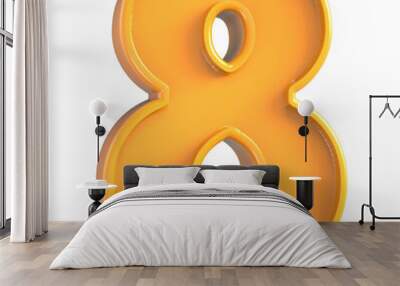 Number 8 Yellow 3d render Wall mural